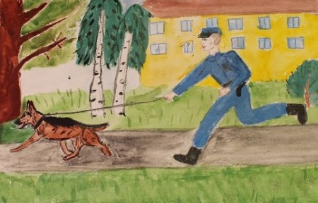 В Артеме проходит выставка детского рисунка «Служи, полицейский, на славу стране!».