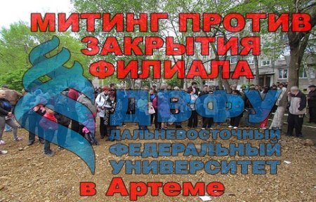 Митинг против закрытия филиала ДВФУ в городе Артеме.